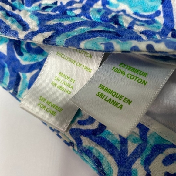 Lilly Pulitzer WOMENS  Shorts Flat Front Side Zip Size 2 Navy White Swirl - Picture 6 of 11